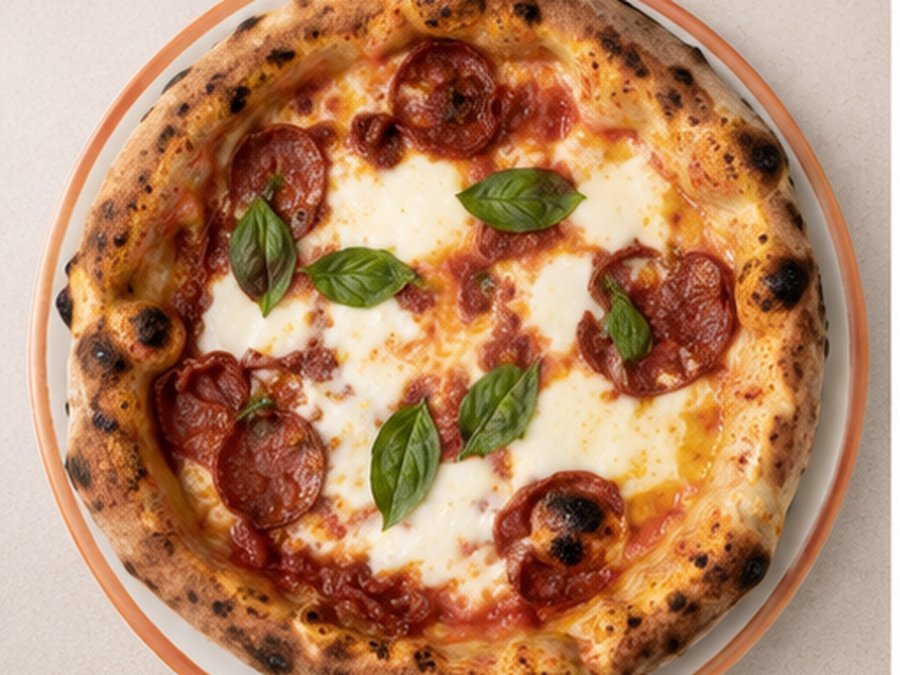 Steinofen-Pizza mit blasigem, luftigem Rand – Golfo di Napoli